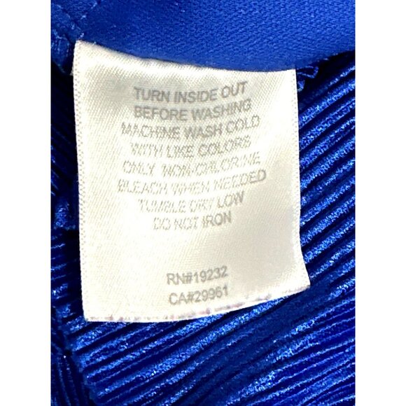 Alfred Dunner 3X Royal Blue Ruffle Blouse Glam Boldwear Textured Shine Top - Picture 10 of 12